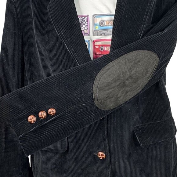 VTG 90s Academia Corduroy Campus Blazer Women’s 16 Black OLD MONEY WHIMSYGOTH - Picture 4 of 9